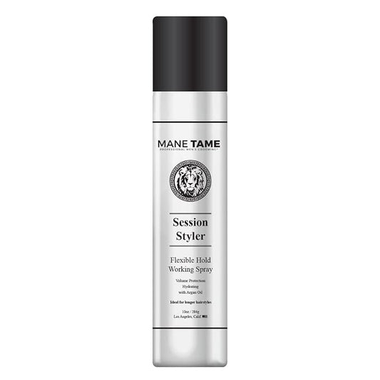 MANE TAME Session Styler Hair Spray for Men 10oz - Volume Protection, Flexible Hold, Working Spray - Best used as a Volume Booster