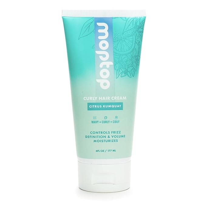 MopTop Curl Cream - Moisturizing Curl Activator for Frizz Control & Volume, Curl Defining Cream for Wavy, Curly & Coily Hair, Made with Junk-Free Natural Ingredients (Citrus Kumquat Fragrance, 6oz)