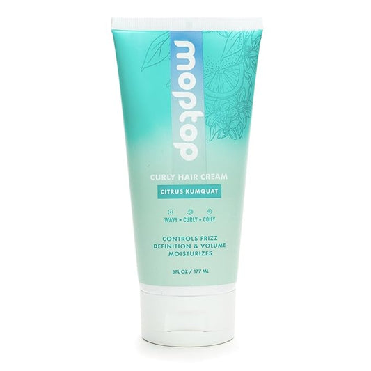 MopTop Curl Cream - Moisturizing Curl Activator for Frizz Control & Volume, Curl Defining Cream for Wavy, Curly & Coily Hair, Made with Junk-Free Natural Ingredients (Citrus Kumquat Fragrance, 6oz)