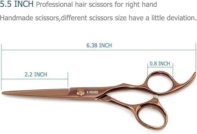 5.5 Inch Barber Scissor to Cut Hair Cutting Scissors Professional Hair Cutting Shears 440C Hair Scissors KINSARO for Hairdresser Barber or Home Use