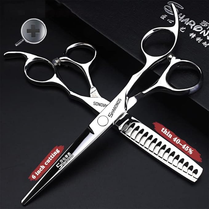 Barber hair scissors, Axemoore professional haircut Cutting Scissors/Shears set- 6", made of Japanese stainless steel, especially (6in-2pc-B)