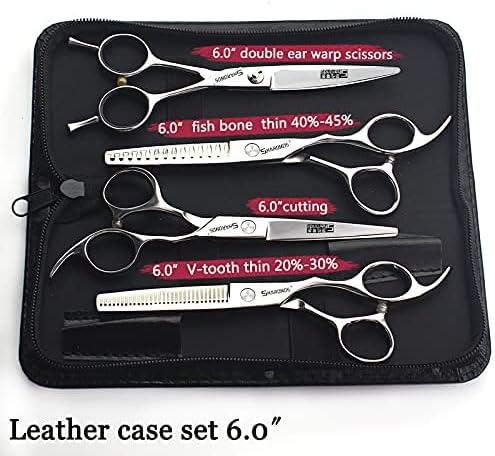 Barber hair scissors, Axemoore professional haircut Cutting Scissors/Shears set- 6", made of Japanese stainless steel, especially (6in-4pc-B)