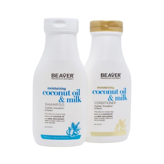 BEAVER Moisturizing Coconut Oil & Milk Shampoo AND Conditioner 730 ml