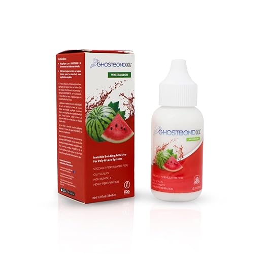 GHOSTBOND XL Hair Replacement Adhesive - 1.3oz - Invisible Bonding Wig Glue: Extra Moisture Control - Water & Oil-Resistant, Light Hold for Poly and Lace Hairpiece, Wig, Toupee Systems, (Watermelon)