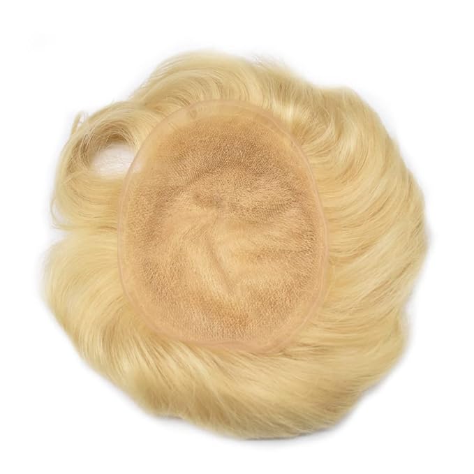 Toupee For Men Real Human Hair System Full Swiss Lace Mens Toupee Lace Hair Piece For Men Hair System Bleached Knots 8x10 120% Medium light density 22R#