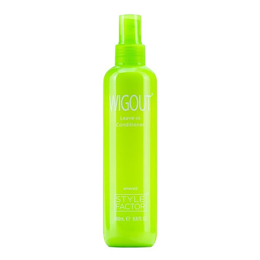 Style Factor WIGOUT Leave-In Conditioner Spray – Lightweight Hydrating & Conditioning Mist Controls Frizz, Adds Shine & Softness For Dry Damaged Hair No-Rinse Formula for All Hair Types - Emerald