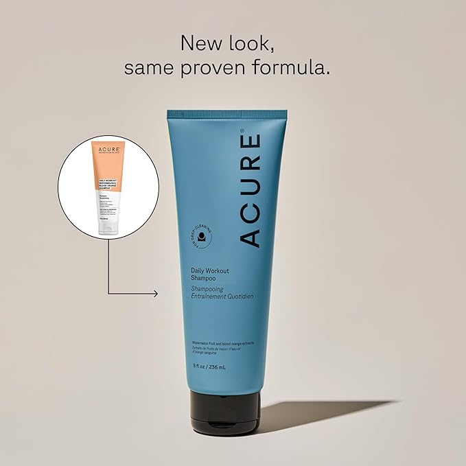 Acure Daily Workout Watermelon Shampoo & Conditioner - Lightweight Hydrating & Clarifying Shampoo and Conditioner for Women & Men w/Oily, Damaged Hair & Dry Scalp, Color Safe, Sulfate Free - 8 fl oz