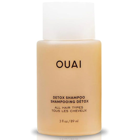 OUAI Detox Shampoo Travel Size - Clarifying Shampoo for Build Up, Dirt, Oil, Product and Hard Water - Apple Cider Vinegar & Keratin for Clean, Refreshed Hair - Sulfate-Free Hair Care (3 oz)