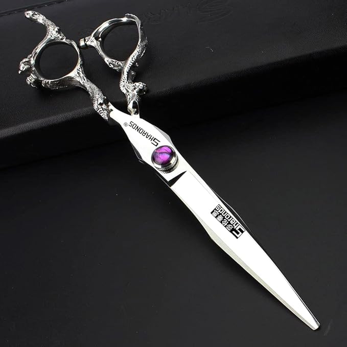 SHARONDS Hair Cutting Scissors Hairdressing Scissors Thinning Scissor Professional Barber Salon Home Shear For Men Women (8 inch flat)