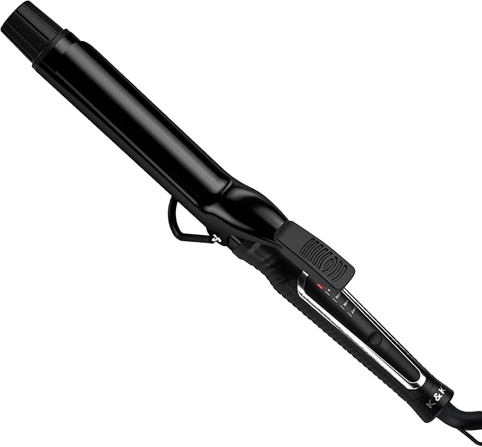1 1/4 Inch Curling Iron with clamp Hair Curler Ceramic Coating 7INCH Long Barrel Adjustable Temp LED Display for Long Hair MCH Instant Heat up to 450°F Professional Curling Wand Dual Voltage