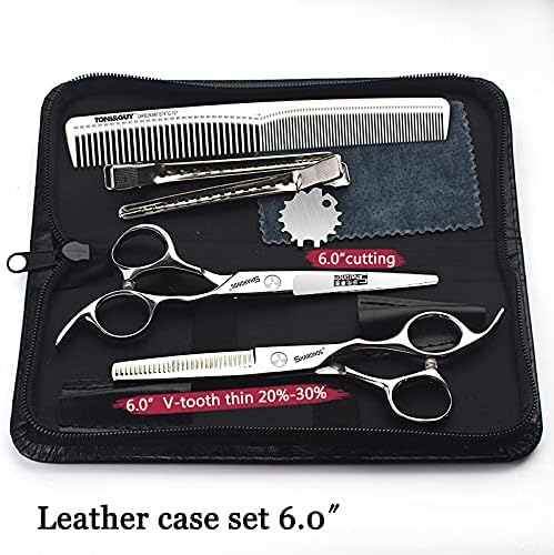 Barber hair scissors, Axemoore professional haircut Cutting Scissors/Shears set- 6", made of Japanese stainless steel, especially (6in-2pc-A)