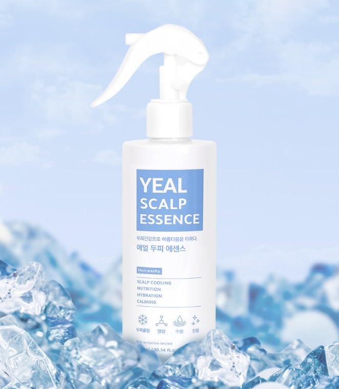 YEAL Scalp Cooling Serum Spray, Peppermint & Aloe Extract, Instant Heat Relief Hydrating Soothing, Non-Washing Leave-On Mist, Hypoallergenic Tested 10.14 fl oz