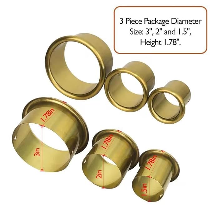 Hair Styling Station Dryer Curling Iron Appliance Hot Iron Tools Holder Tube (Golden, 3inch, 2inch, 1.5inch, 1.78inch)