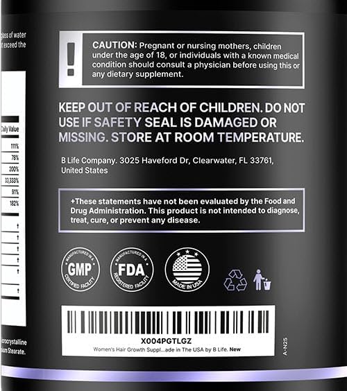 Hair Vitamins for Hair Loss for Women – Biotin 10000 mcg – Hair Growth Treatments for Women – Healthy Hair Skin and Nails – Collagen Promotes Hair Strength and Health - 120 Capsules – 30 Servings