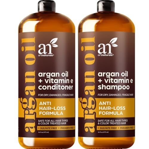 artnaturals Moroccan Argan Oil Hair Loss Shampoo & Conditioner Set - (2 x 16 Fl Oz / 473ml) - Sulfate Free Hair Regrowth for Men & Women