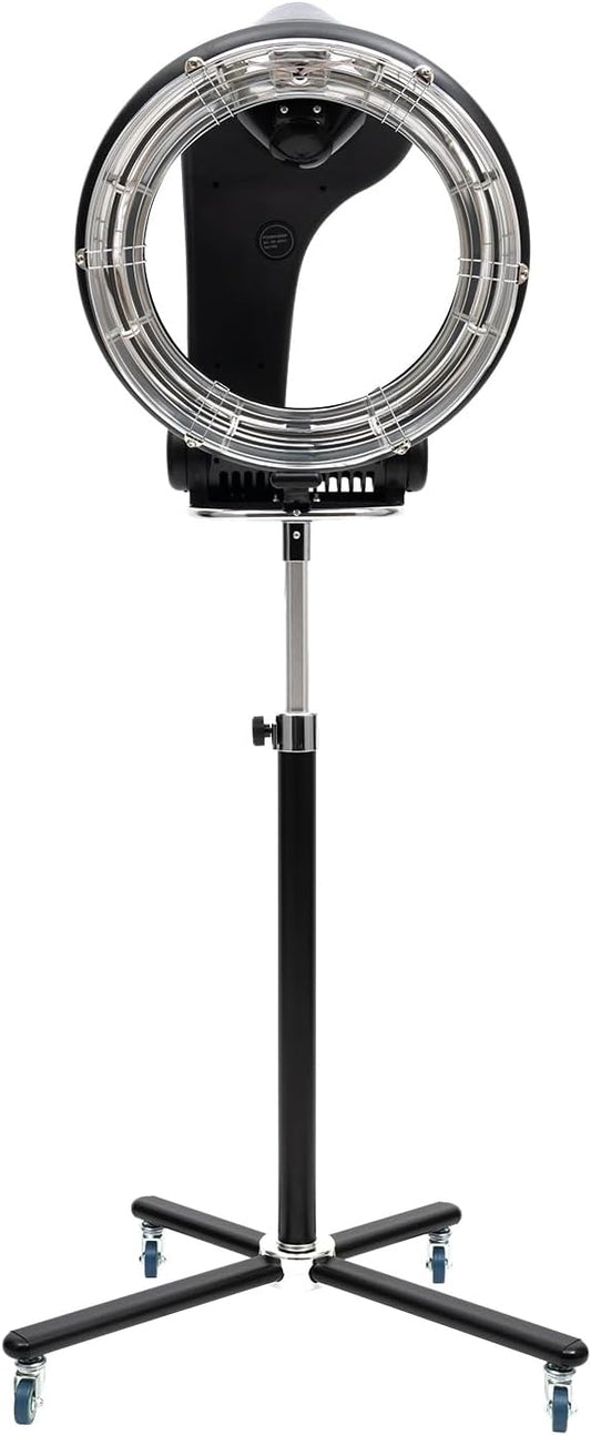 Hair Dryer, 1200W Hair Salon Color Processor Dryer with Infrared Technology, 6 Modes, 360 Efficient Heating, Adjustable Height, Rolling Base for Salon & Home Use, Quiet Care, Black