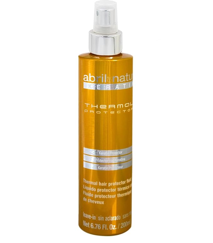 abril et nature - Keratin Repair Thermal Protector - All Hair Types - Protects Hair from Straighteners and Hair Dryers - With Keratin - Hydrated and Soft Hair - 200 ml