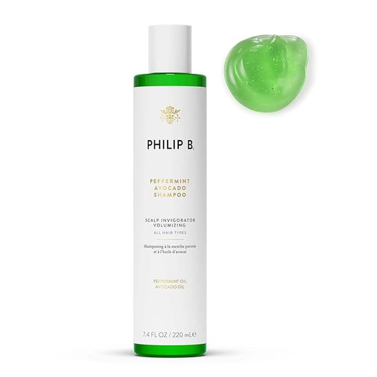 PHILIP B Peppermint Avocado Shampoo, 7.4 fl. oz. (220 ml) - Volumizing & Clarifying Shampoo for Dry to Oily Hair and Scalp, Non-Stripping
