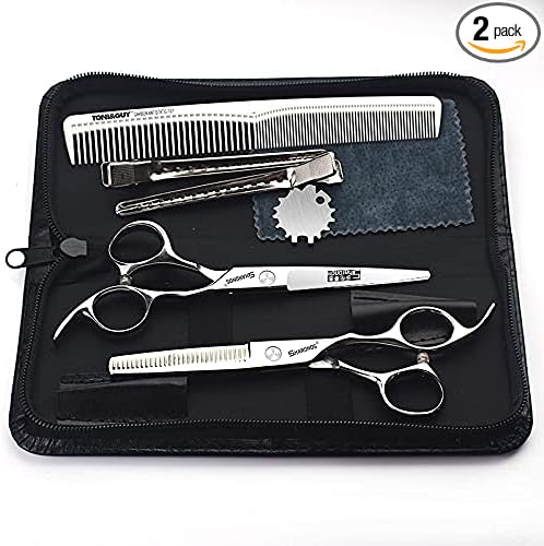 Barber hair scissors, Axemoore professional haircut Cutting Scissors/Shears set- 6", made of Japanese stainless steel, especially (6in-2pc-A)