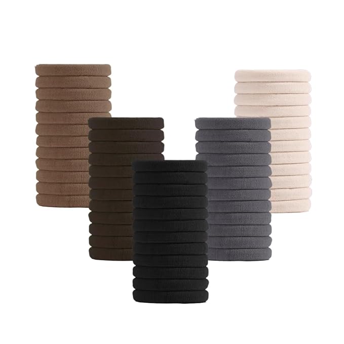 100 PCS Hair Ties No Damage For Women Girls Men Kids Toddler - Soft Seamless Hair Ties For Thin & Fine Curly Hair - Brown Rubber Bands For Hair No Pull Ponytail Holder