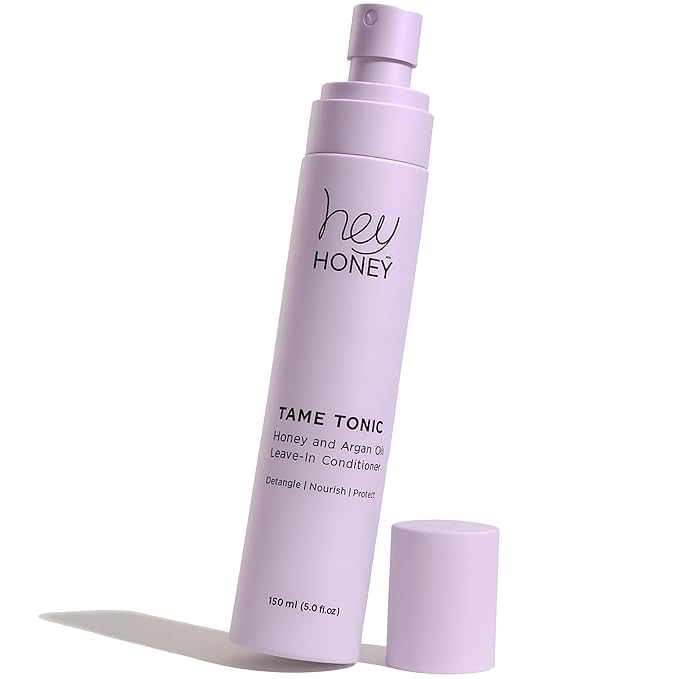 Hey Honey Tame Tonic Honey & Argan Oil Leave-In Conditioner Spray | Frizz‑Taming, Heat‑Protect & Shine‑Boost | Infused with Keratin & Bee Propolis, Sulfate & Paraben Free – 150 mL (5 oz)
