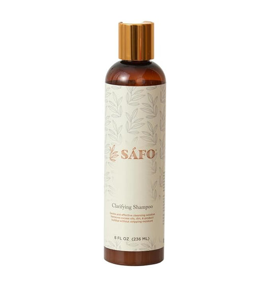 Safo Clarifying Shampoo - Natural Hair Care with Honey, Avocado Oil, Chebe & Essential Oils - Buildup Removal Shampoo for Women - Deep Cleansing & Moisturizing - Gentle for All Hair Types - 8 Fl Oz