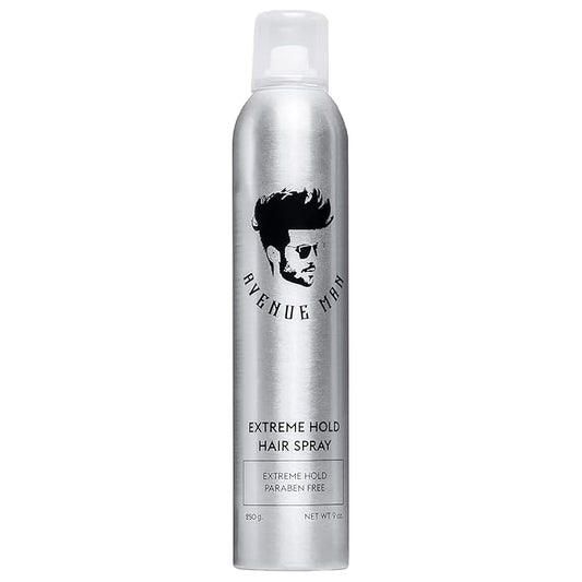 Avenue Man Extreme Hold Hairspray, 9.0 oz - Paraben-Free Hair Spray for Men with Natural Extracts - Hair Products For Men - Extra Firm Hold Hair Spray, Made in Portugal