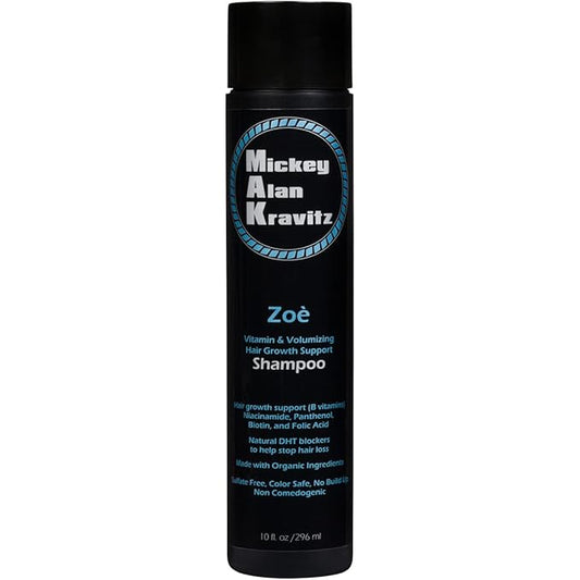 Zoe Vitamin & Volumizing Hair growth Shampoo with Biotin and natural DHT blockers to help stop hair loss and faster hair growth. for hair growth support, Non Comedogenic