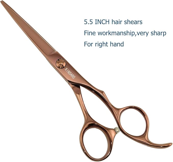 5.5 Inch Barber Scissor to Cut Hair Cutting Scissors Professional Hair Cutting Shears 440C Hair Scissors KINSARO for Hairdresser Barber or Home Use