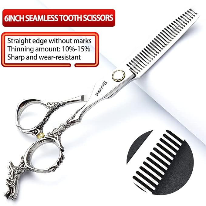 6/7/8/9 inch Professional Hair Cutting Thinning Scissors Barber Shears Hairdressing Salon Set (6-inch 4pc)