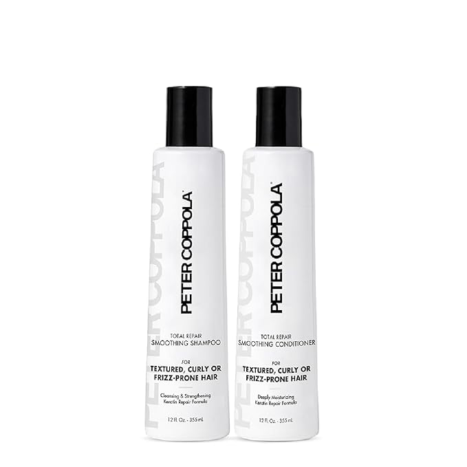 PETER COPPOLA Total Repair Shampoo & Conditioner Duo, Color-safe, Sodium Chloride-free Sulfate-free Shampoo For Color Treated Hair And Smoothing Conditioner – Keratin Treatment Aftercare (12 Fl Oz)