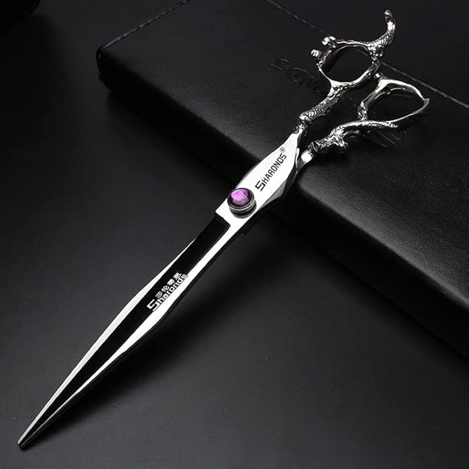 SHARONDS Hair Cutting Scissors Hairdressing Scissors Thinning Scissor Professional Barber Salon Home Shear For Men Women (8 inch flat)