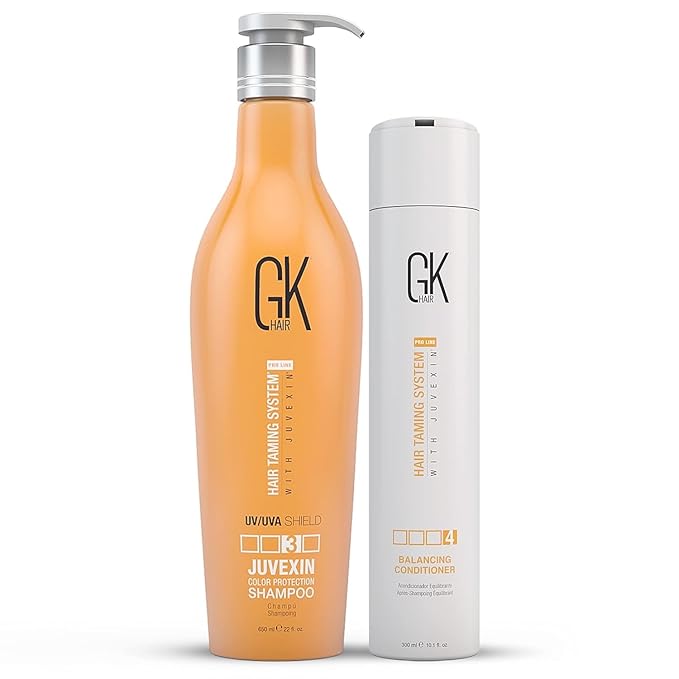 GK HAIR Shield Shampoo (650ml/22oz) Color Protection Deep Cleansing for Dry Dull Hair Sulfate Free and Balancing Conditioner 300ml For Dry Damaged Oily and Color Treated Hair