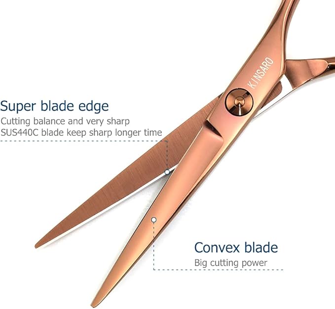 5.5 Inch Barber Scissor to Cut Hair Cutting Scissors Professional Hair Cutting Shears 440C Hair Scissors KINSARO for Hairdresser Barber or Home Use