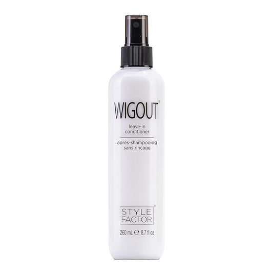 Style Factor WIGOUT Leave-In Conditioner Spray – Lightweight Hydrating & Conditioning Mist Controls Frizz, Adds Shine & Softness For Dry Damaged Hair No-Rinse Formula for All Hair Types - White