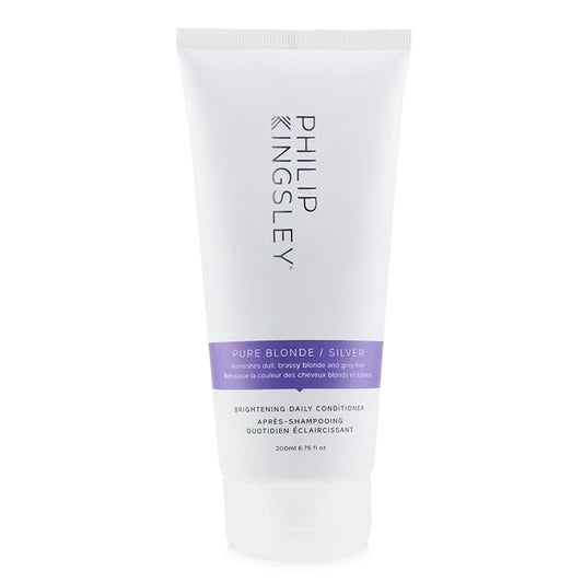 PHILIP KINGSLEY Pure Blonde/Silver Brightening Daily Purple Conditioner for Blonde Gray Brassy Colored Highlighted Bleached Hair Toner for Orange Brassiness and Yellow Tones, 6.76 oz