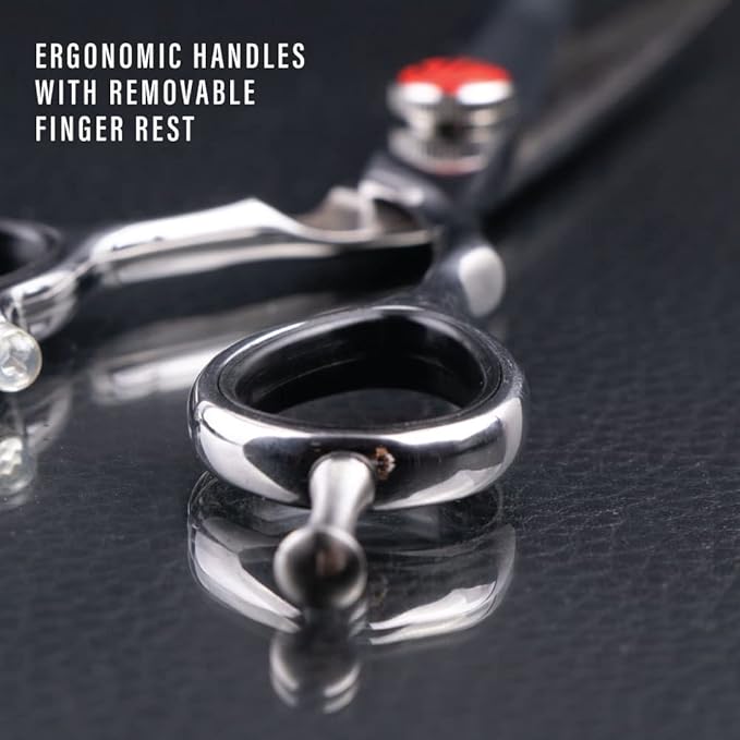 Tokko Katana Classic Lefty Shears Professional Razor Edge 440C Japanese Stainless Steel Left Handed Haircutting Scissors 6.5" Barber Shears With Adjustment Screw and Leather Case