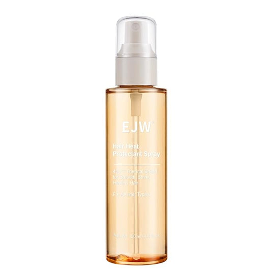 EJW Heat Protectant Spray for Hair - 450°F Thermal Protection to Smooth Frizz, Prevent Breakage & Add Shine - Rose-Scented Leave-In for All Hair Types & Color Safe (4.4 Fl Oz)