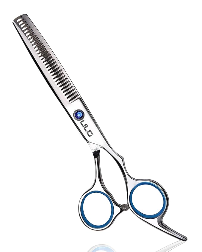ULG Professional Thinning Shears with Comb - 6.5“ Japanese Stainless Steel Texturizing & Hair Cutting Scissors for Salon & Home Use