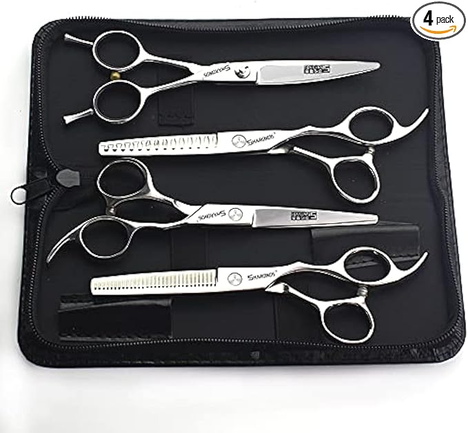 Barber hair scissors, Axemoore professional haircut Cutting Scissors/Shears set- 6", made of Japanese stainless steel, especially (6in-4pc-B)