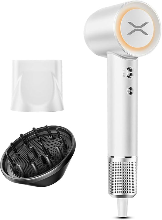 Ionic Hair Dryer with Diffuser for Women & Men, Fast Lightweight Silent Blow Dryer, 110,000 RPM, 200 Million Negative Ions