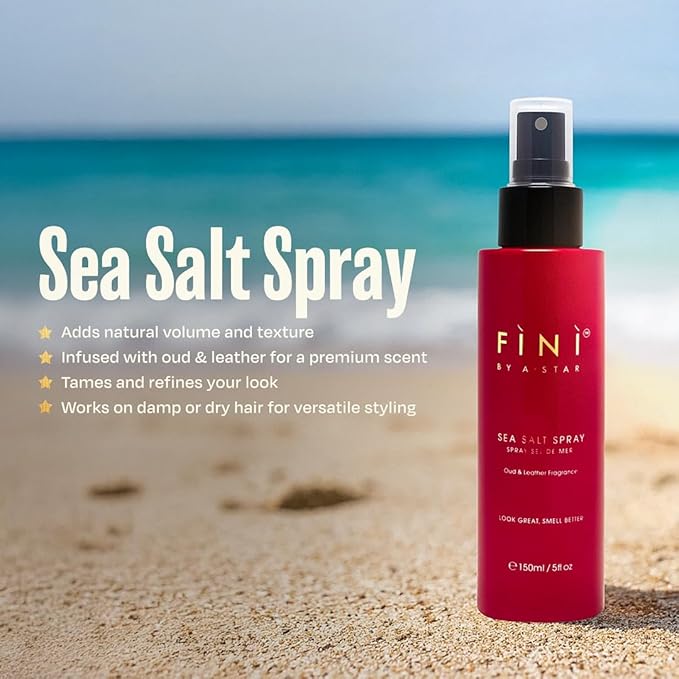 Sea Salt Spray for Men | Texturizing & Volumizing Hair Spray with Oud Fragrance | Natural Matte Finish & Anti-Frizz | Beach Waves Look