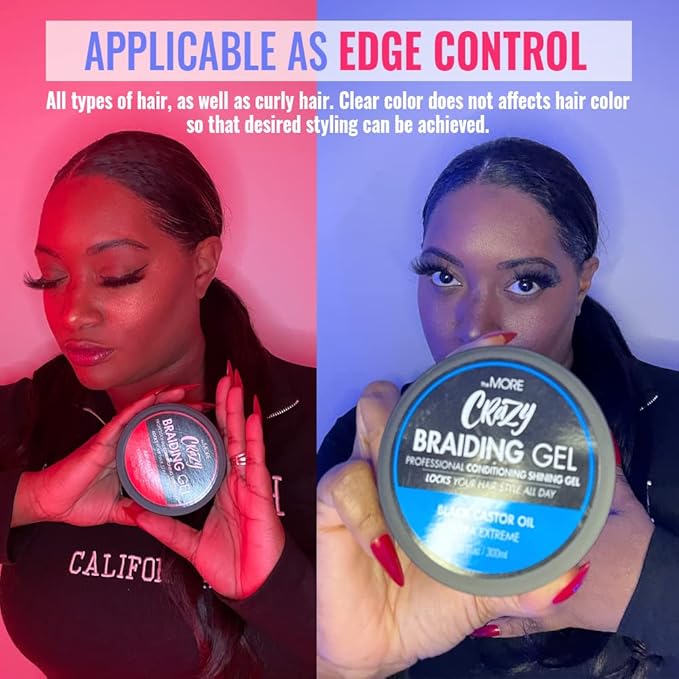 The MORE Conditioning Braiding Gel - Extreme Hold for All Hair Types | Styling for Twisting, Smooth Edges, Nourishes Scalp (Argan Oil, 3.38 fl oz)