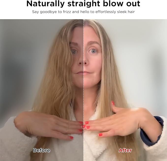 IG INGLAM Air Straight, Style from Wet Hair, 200M Ionic Hair Dryer Straightener for Medium Long Length(14”-30”), Straightener and Dryer 2 in 1, Fast Drying and Straightening in One Step, Pink