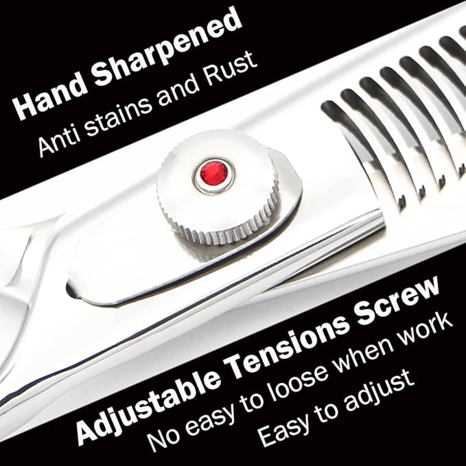 Thinning Shears for Hair Cutting, 6.5 Inch Professional 30+90 Bionic Teeth Texturizing Scissors with Japanese 440C Steel & Ergonomic Handle for Barber Salon Home Use