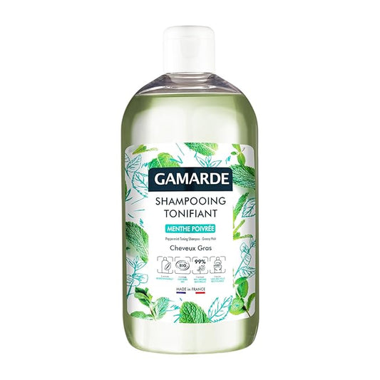 Gamarde Toning Shampoo - Aloe Vera Clarifying Shampoo for Men - Coconut Oil Strengthens Hair - Peppermint Essential Oil Freshens Hair - 16.89 oz