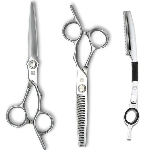 Saki Shears 6" Set of Professional Hair Cutting Scissors for Professionals - Hand Finished for the Ultimate Sharp and Long Lasting Edge - Great for Wet or Dry Haircutting