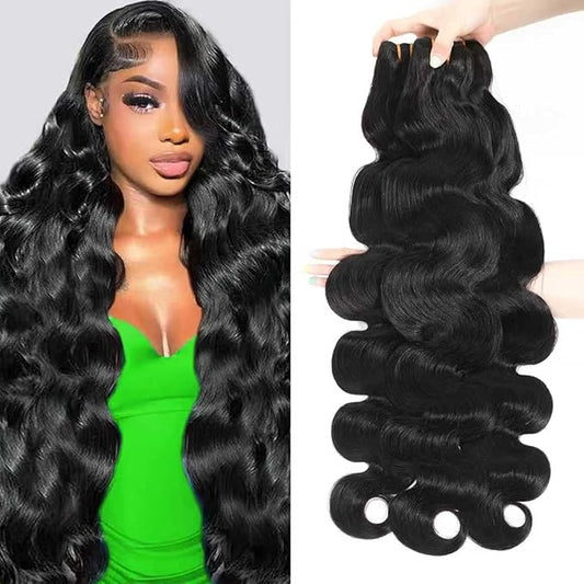 16A Raw Body Wave Bundles Human Hair 100% Human Hair Bundles,Triple Lifespan Virgin Remy Hair Extensions,Keep Texture Silky Soft After Multiple Washes (Body Wave 3 Bundles, 14 16 18 Inch)