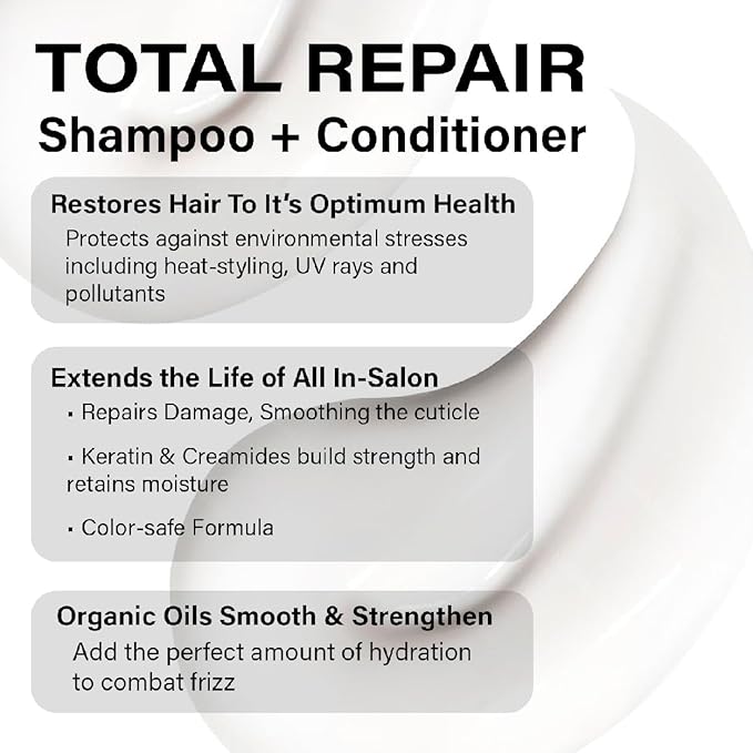 PETER COPPOLA Total Repair Shampoo & Conditioner Duo, Color-safe, Sodium Chloride-free Sulfate-free Shampoo For Color Treated Hair And Smoothing Conditioner – Keratin Treatment Aftercare (12 Fl Oz)
