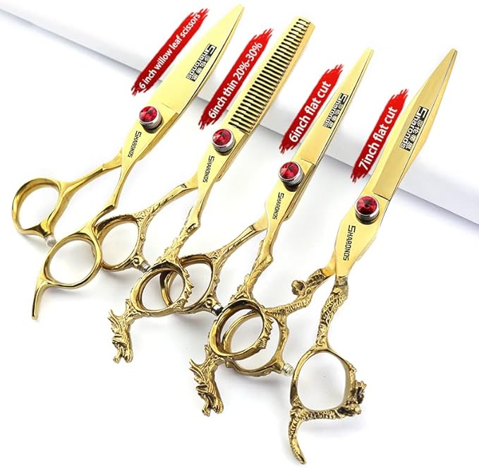 6/7/8/9 inch Professional Hair Cutting Thinning Scissors Barber Shears Hairdressing Salon Set (6+7-inch 4pc)